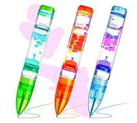 3 Stylos de Sabliers Colorés Stylos à Mouvement Stylo à Sablier Liquides Sensoriels Fidget Toy Doodle Stylo Liquid Motion Bubbler Pens Cool Pens Anti-Stress pour Enfant et Adult Maison Ecole Bureau
