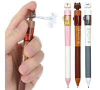 3 Stylos Pistolets à Eau avec Dessin de Chien Mignon, 2-en-1 Stylo à Écrire et Jouet, 0,5mm Mine Noire Séchage Rapide, Objet Prank pour Blagues, Cadeau d'Été Extérieur