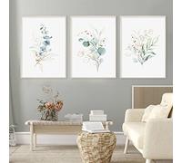 3 Tableau Botanique Poster Feuille Tropicale Affiche Plante Verte 30x40 Toile Aquarelle Nature Style Nordique Decoration Murale Salon Moderne sans Cadre