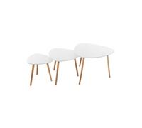 3 Tables D'appoint Mileo - Blanc Blanc