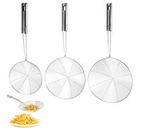 3 Taille Cuillère Écumoire, Passoire Cuisine en Acier Inoxydable, Passoire à Huile Passoire Filtre, Écumoire en Acier Inoxydable, pour les Résidus de Filtre (Écran à mailles clairsemées)