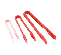 3 tailles Pinces de pain, grille-pain pinces Purple Toaster Set Bread Camps Not Slip Food Tongs HEAT Cuisine Baking Tools Espace SAVING SHERNING SALAD FLAT (Red)