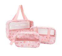 3 Tailles Sacs de Maquillage Transparent avec Fermeture de Fermeture à Fermeture éclair PVC PU PU Cosmetic Sacs Pouche pour Les Activités de Fitness de Natation de Plage