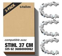 3 tallox Chaînes de tronçonneuses à demi-gouges .325" 1,6 mm 62 maillons longueur de guide-chaîne 37 cm compatible avec Stihl