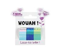 3 Tapes IRIDESCENT Blanc Bleu Vert 15mmx5m