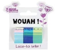3 Tapes IRIDESCENT Blanc Bleu Vert 15mmx5m
