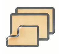 3 Tapis de Cuisson Entapis Silicone Patisserie Tapis Silicone Patisserie Réutilisable et Antiadhésif Convient pour la Pâtisserie les Macarons les Biscuits les Viennoiseries et le Pain Tapis Patisserie