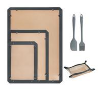 3 Tapis en Silicone Réutilisables 60CM/40CM/30CM, 7mm épais Papier Cuisson Antiadhésif pour Four et Micro-ondes, Sans BPA et Lavable au Lave-vaisselle pour Biscuits Pizza Pain, Nouveau Design