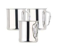 3 tasses en acier inoxydable avec mousqueton - 250 ml Semptec
