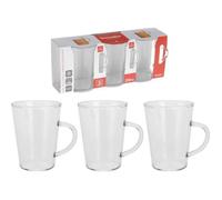 3 Tazze Mug Vetro 250ml Accessori Casa Cucina