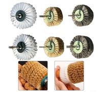 3 têtes de brosse de polissage de 60 mm pour le nettoyage et le polissage, fabriquées en crin de cheval résistant à l'abrasion, pour polir les surfaces en bois, jade et métal dans des conditions