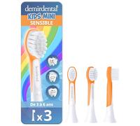 3 têtes de brosse enfant demirdental pour Philips Sonicare Kids Mini | 3-6 ans : mini brossettes correspondant aux têtes HX6034, extra souples, testées sans substances nocives, Orange
