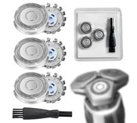 3 têtes de rasage de rechange SH71/SH52 Compatible avec Philips, pour rasoir série 7000 (S7XXX) et série carrée 5000 (S55XX) S5830/S6600 & S6800, rasage humide et sec avec brosse de nettoyage