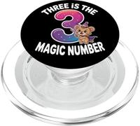 3 The Magic Number Funny 3ème Anniversaire Lion Mignon PopSockets PopGrip pour MagSafe