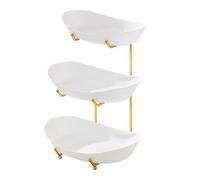 3-Tier Acrylic Fruit Bowl Basket, Decorative Serving Tray with Stand, 1.96x2.16x2.36 inches Elegant Countertop Fruit Holder for Kitchen Counter, Snacks, Party Desserts, and Display