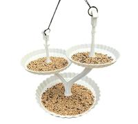 3 Tier Bird Feeder - Outdoor Weatherproof Bird Bowl, 3 Bowl Hanging Garden Feeder for Hummingbird, Bluebird and Finch, Large Capacity Weather Resistant Birds Station for Yard, Patio, Balcony and Porch