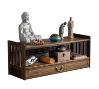 3-Tier Buddha Altar Table with Storage Drawer Personal Shrine Altar Table Buddha Niche,Altar Table, Prayer Table for Prayers Divination Personal Shrine(Walnut,42m)