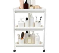 3 Tier Corner Shelf - Rolling Storage Rack, Space Saving Organizer Stand
