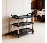 3-Tier Plastic Serving Cart, Commercial Restaurant Food & Dish Collection Trolley(A)
