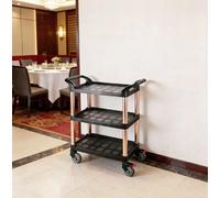 3-Tier Plastic Serving Cart, Commercial Restaurant Food & Dish Collection Trolley(H)
