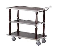 3-Tier Stainless Steel Serving Cart, Restaurant Multi-Purpose Food Delivery Trolley(A)