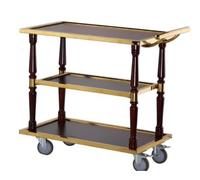 3-Tier Stainless Steel Serving Cart, Restaurant Multi-Purpose Food Delivery Trolley(B)