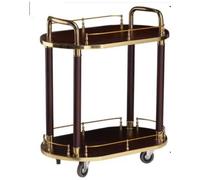 3-Tier Stainless Steel Serving Cart, Restaurant Multi-Purpose Food Delivery Trolley(C)