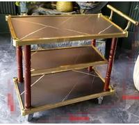 3-Tier Stainless Steel Serving Cart, Restaurant Multi-Purpose Food Delivery Trolley(H)