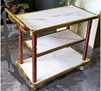 3-Tier Stainless Steel Serving Cart, Restaurant Multi-Purpose Food Delivery Trolley(I)