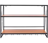 3-Tier Weinregal étagères murales porte-bouteilles en métal verre rack vin support mural porte-bouteille