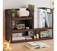 3-Tier Wooden Desktop Storage Box Multi-Functional Desk Shelf nizer for Home Office Space-Saving Bookshelf for Books Supplies & Decor Stylish Desk Accessory