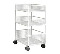 3 Tiered Rolling Cart - EWobble-Fre Multi-Functional Service Cart, Scratch-Resistant Movable Storage Shelf, High-Capacity Tiered Metal Trolley, Industrial Grade Accessory Case Mobile Rack | For Office