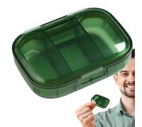 3 Times A Day Pill Box-Daily Organizer Case, Portable Travel Medicine Container, Separate 3 Compartment Holder, Aesthetic Pocket Supplement Puck, Small Vitamin Storage Planner | For Travelers