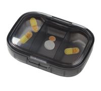 3 Times A Day Pill Box-Daily Organizer Case, Portable Travel Medicine Container, Separate 3 Compartment Holder, Aesthetic Pocket Supplement Puck, Small Vitamin Storage Planner | For Travelers