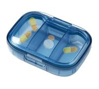 3 Times A Day Pill Box-Daily Organizer Case, Portable Travel Medicine Container, Separate 3 Compartment Holder, Aesthetic Pocket Supplement Puck, Small Vitamin Storage Planner | For Travelers