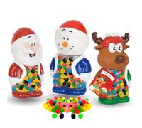 3 Tirelires de Noël garnies de confiserie Haribo | Père Noël, Renne, Bonhomme de Neige garnis de Dragibus