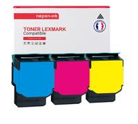 3 Toner pour LEXMARK 71B20C0 + 71B20M0 + 71B20Y0 Cyan + Magenta + Jaune 2300 Pages avec Lexmark CS317 CS317d CS417 CS417dn CS517 CS517de CX317 CX317dn CX417 CX417de CX517de