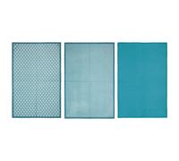 3 Torchons imprimés bleu 45 x 70 cm