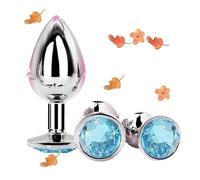 3 Trainers De Hanche En Acier Inoxydable (Petits, Moyens Et Grands) Avec Diamants De Couleur DifféRente - Accessoires D'éTirement - D-13 (Bleu Clair)