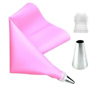 3 Uds/Set De Silicona Tuberías Bolsas De Crema Pastelera + 1 Uds De Acero Inoxidable Boquilla De Escarcha Adaptador De Boquillas De Manga Pastelera Diy Pastel Crema Decorador