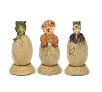 3 œufs de Dinosaures éclosants Mignons avec Socle, Ensemble de Jouets éducatifs sur Les Dinosaures, Figurines de Tricératops, Vélociraptor et T-Rex réalistes pour Enfants, Cadeau