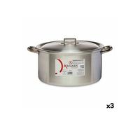 3 Unités de Casserole avec Couvercle Argenté Aluminium 15 L