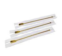 3 unités/Fermetures à glissière en laiton fermées avec curseur semi-automatique, disponible en Maya 3#, fermeture éclair pour couture, fermeture éclair pour coudre sur vêtements, (14cm, blanc)