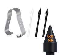 [3 Unités] Original Felt Souple Pointes de Remplacement pour Samsung S Pen Galaxy Tab S6 Lite/S10 Lite/S10 FE/S10 FE+ Plus/S10 Ultra/S10+ Plus/S9 + FE FE+ Plus Ultra/S8/S7 FE, Noir+Blanc