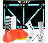 3|UNITY Kit de Tapis Entrainement Foot 60x90 avec 8 Plot Sport et Chaussette Antidérapante Foot - Tout ce Dont Vous Avez Besoin pour Devenir Une Grande Star - Football Accessoire - Tapis Football