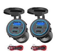 <3-USB 78W> Prise USB C PD 3.0 12V Installation: Double Prise USB 30W Type C étanche Adaptateur Allume-cigare de Voiture 12 Volts avec Interrupteur pour Camping-car Voiture Moto Bateau Camion Caravane