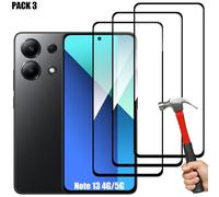 3 Verres Trempés Pour Xiaomi Redmi Note 13 4g/5g, Protection D'ecran Anti-Rayures Résistant Slim Bord Noir - E.F.Connection