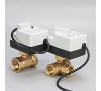 3 Voies DN15 G1/2 à DN40 G1-1/2 3 Fils Laiton Motorisé Vanne à Bille Actionneur électrique Moteur avec Fonction de Commutation Manuelle (Taille : DN20)(DN25)