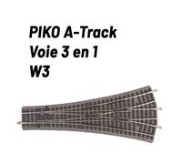 3 Voies en 1 avec ballast-HO 1/87-PIKO 55425