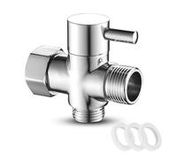 3 Voies Soupape,G1/2 Douchette Composants de Douche Adaptateur Universels,Valve 3 Voies en Laiton pour Système de Douche de Salle de Bain Pièce de Rechange pour Pommeau de Douche Fixe,Chromé